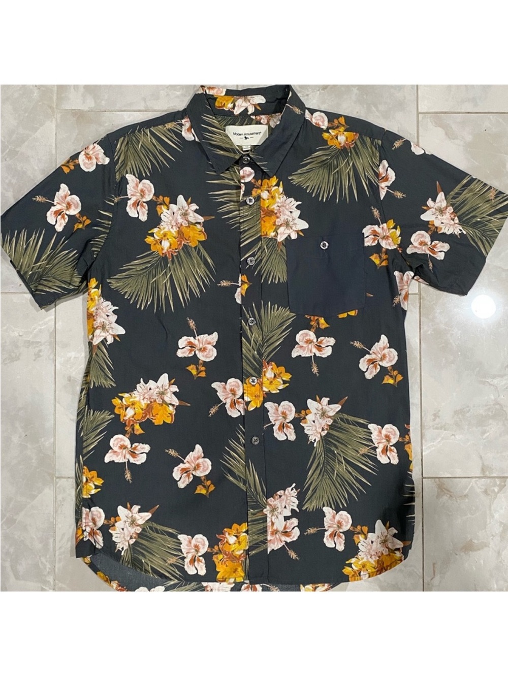 Modern Amusement Floral Button Up